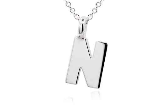 Gargantilla con Dije letra "N" en Plata .925 (M35640)