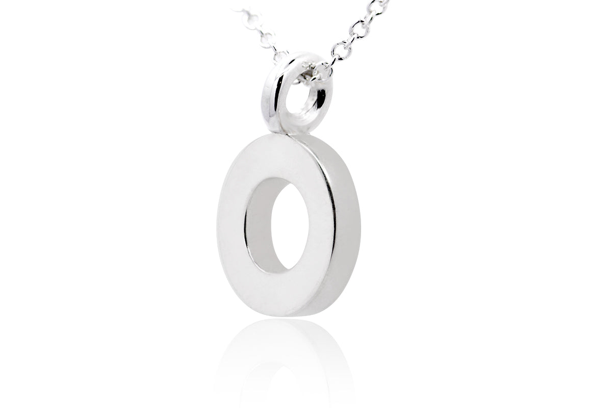 Gargantilla con Dije letra "O" en Plata .925 (M35641)