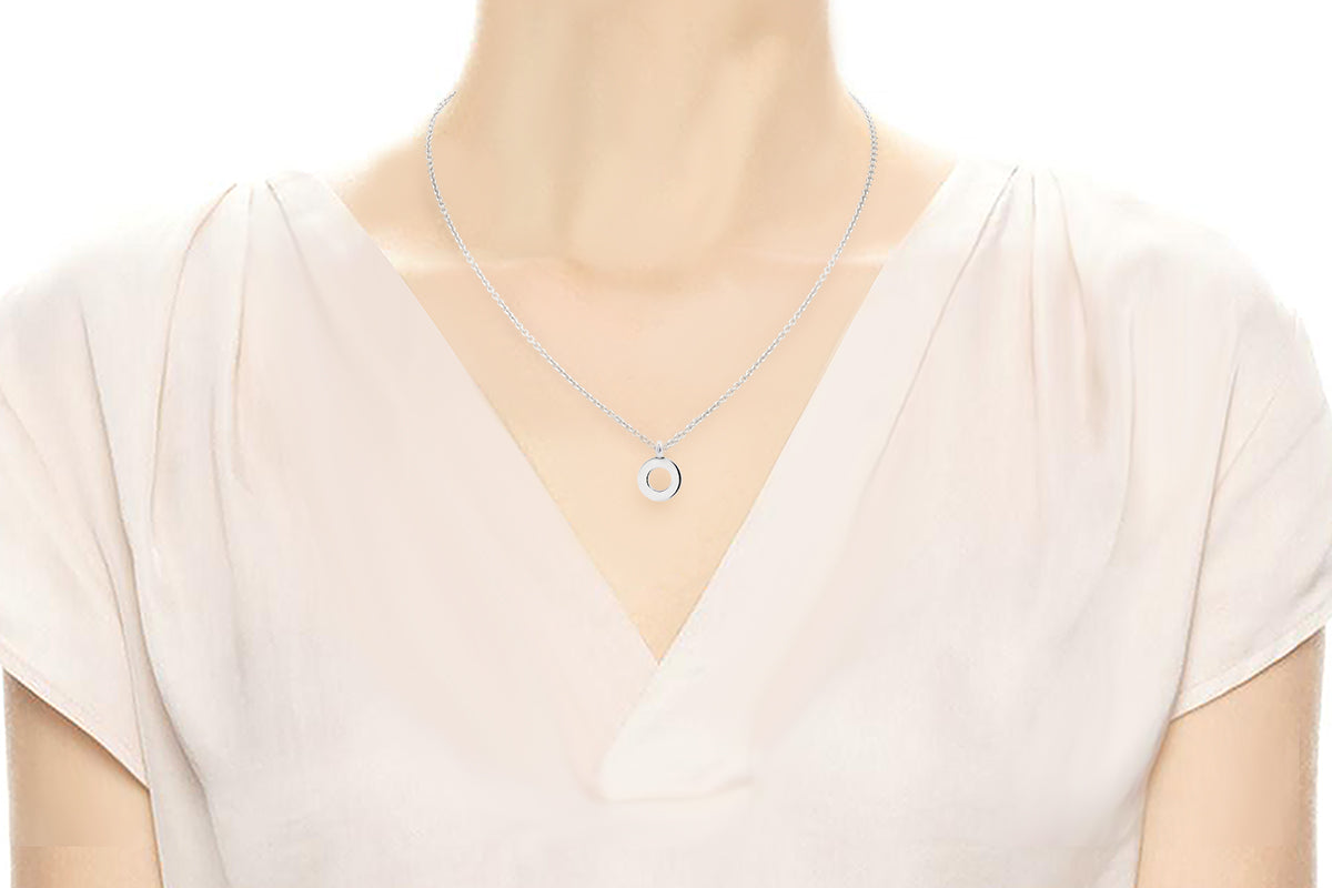 Gargantilla con Dije letra "O" en Plata .925 (M35641)