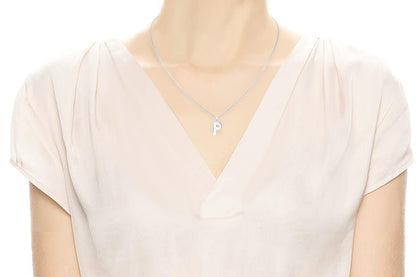 Gargantilla con Dije letra "P" en Plata .925 (M35642)