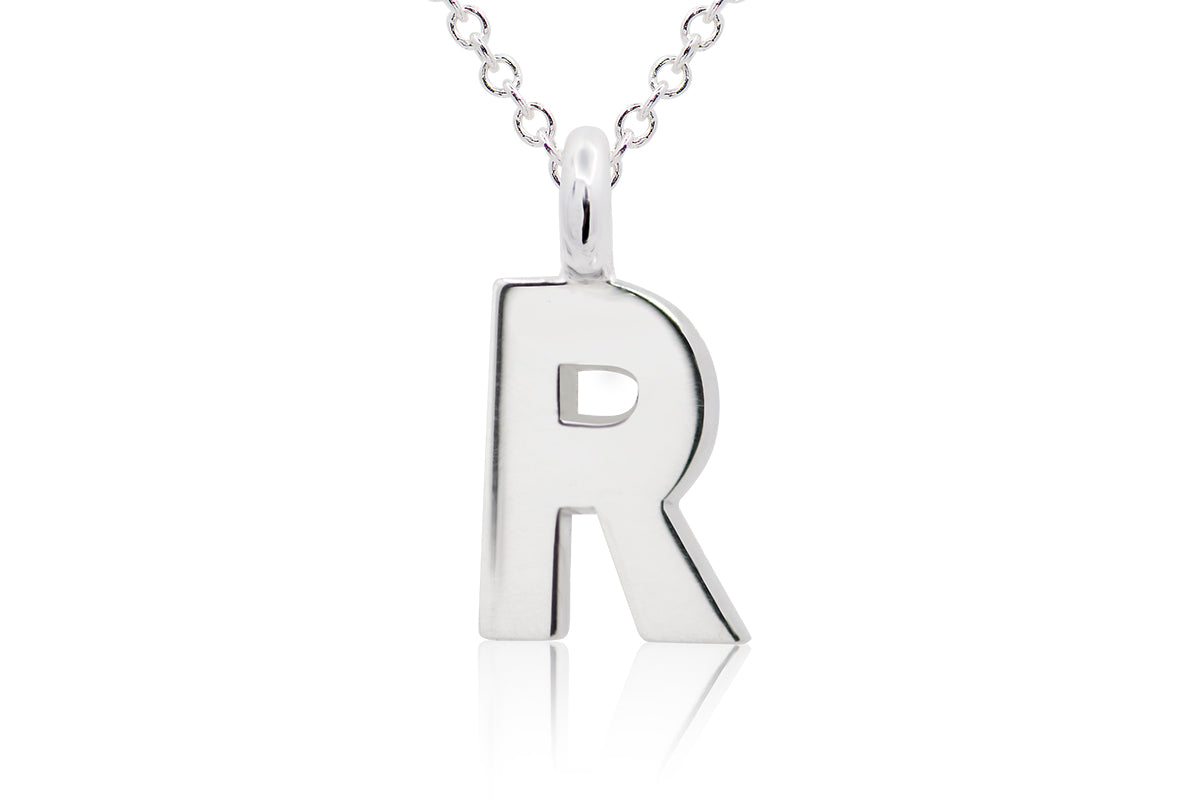 Gargantilla con Dije letra "R" en Plata .925 (M35643)