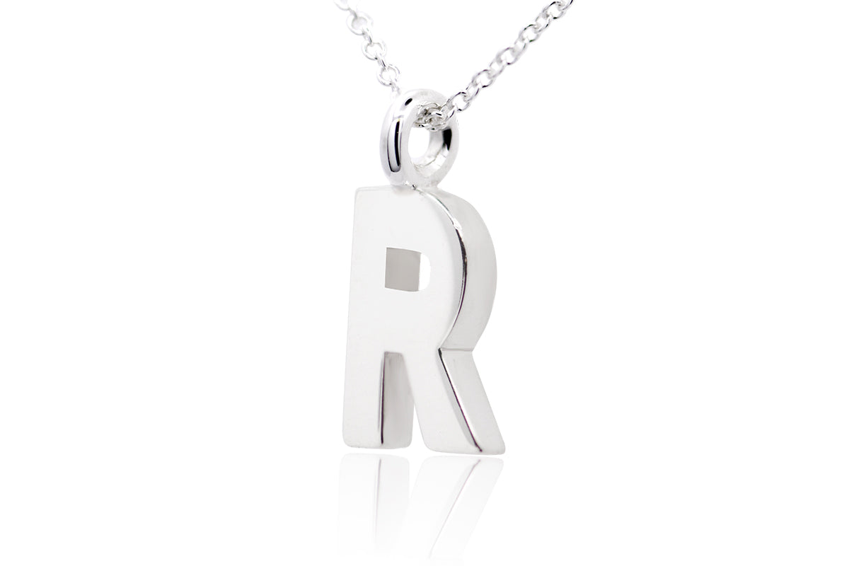 Gargantilla con Dije letra "R" en Plata .925 (M35643)