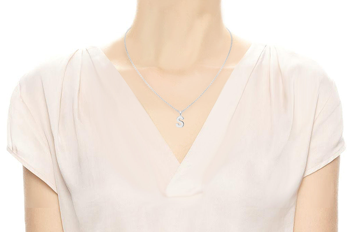 Gargantilla con Dije letra "S" en Plata .925 (M35644)