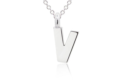 Gargantilla con Dije letra "V" en Plata .925 (M35645)