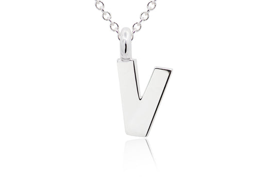Gargantilla con Dije letra "V" en Plata .925 (M35645)