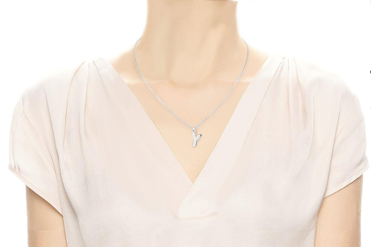 Gargantilla con Dije letra "Y" en Plata .925 (M35646)