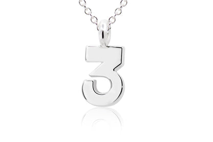 Gargantilla con Dije número "3" en Plata .925 (M35650)