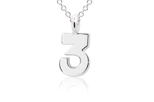 Gargantilla con Dije número "3" en Plata .925 (M35650)