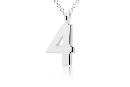 Gargantilla con Dije número "4" en Plata .925 (M35651)