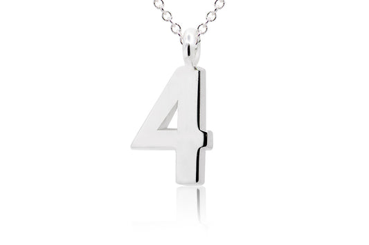 Gargantilla con Dije número "4" en Plata .925 (M35651)