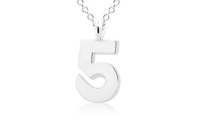 Gargantilla con Dije número "5" en Plata .925 (M35652)