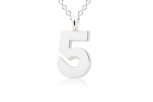 Gargantilla con Dije número "5" en Plata .925 (M35652)