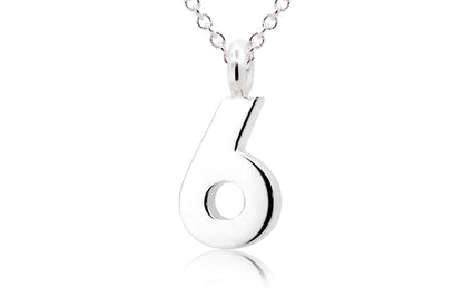 Gargantilla con Dije número "6" en Plata .925 (M35653)