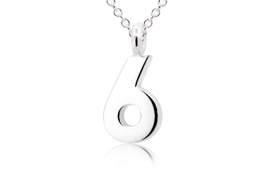 Gargantilla con Dije número "6" en Plata .925 (M35653)
