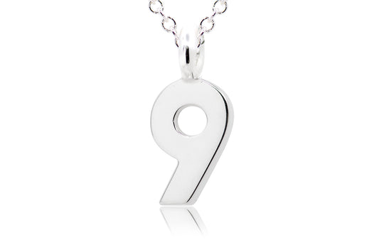 Gargantilla con Dije número "9" en Plata .925 (M35656)