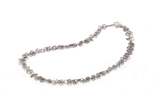 Moderna Y Bellísima Tobillera Round De Plata .925 (M22675)