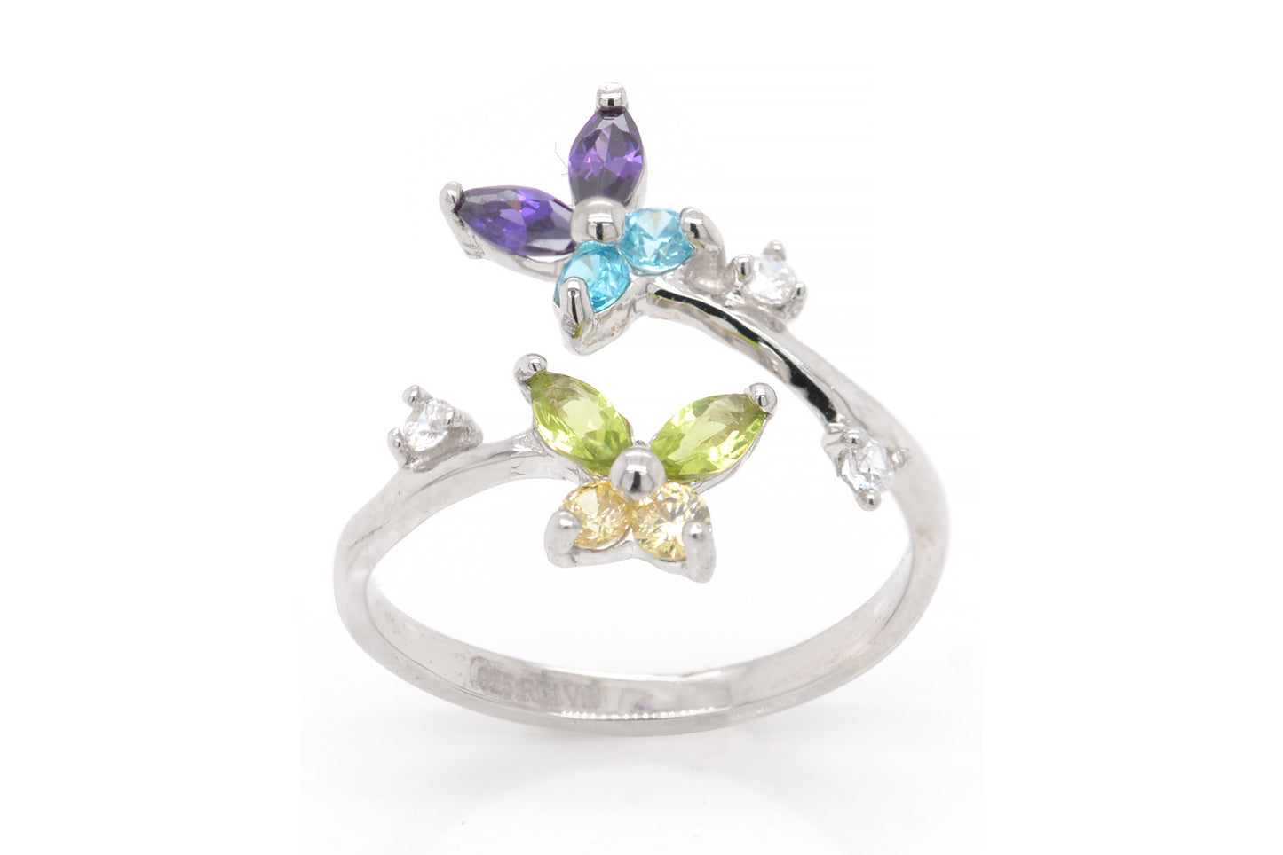 Anillo Pinky Ring "MARIPOSAS" en plata .925 (22685)