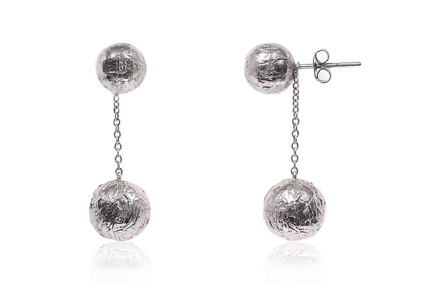 Aretes "ESFERA DUAL" en plata 925 (22803)