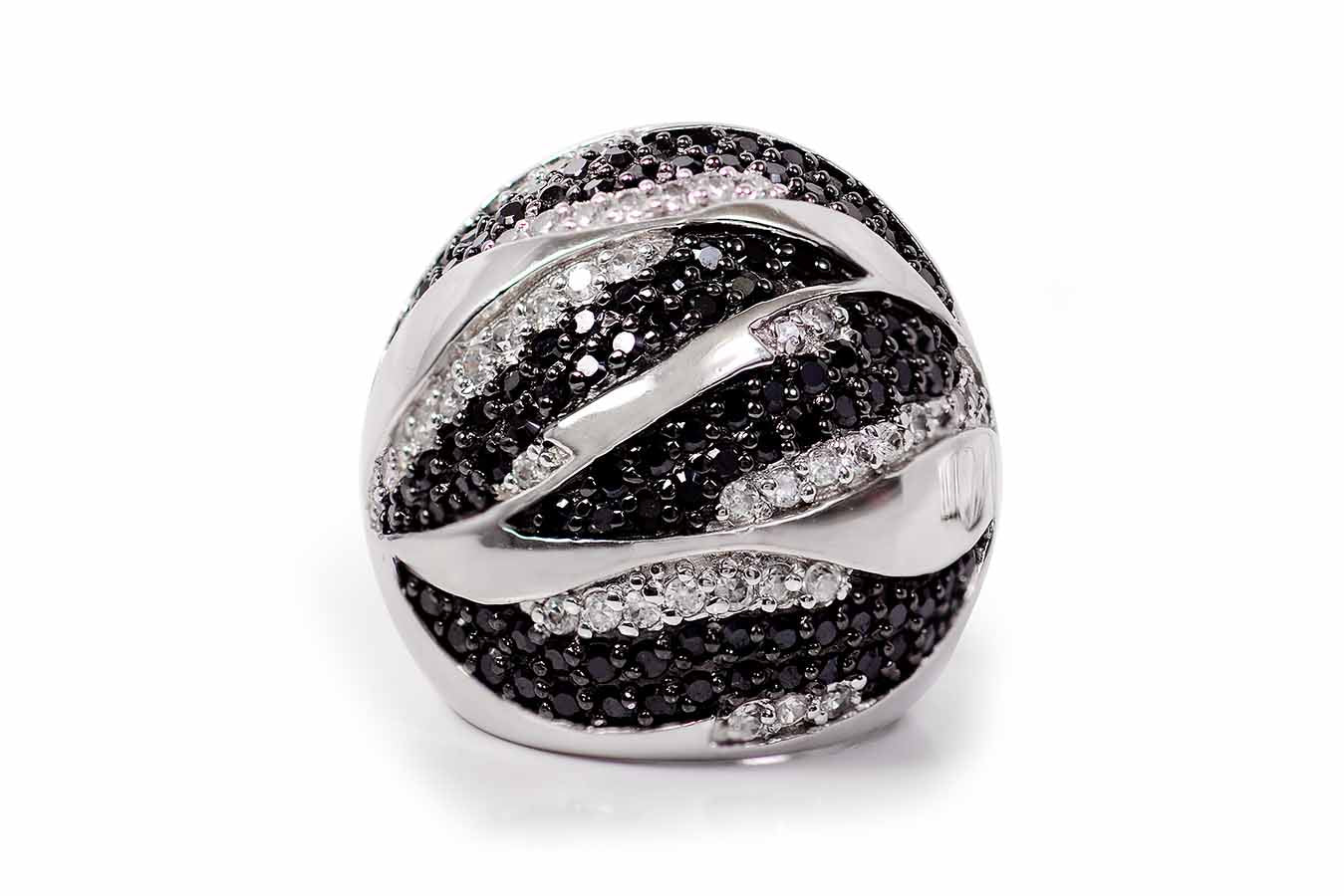 Anillo "HOJAS" de plata 925 con cuarzo (23810)