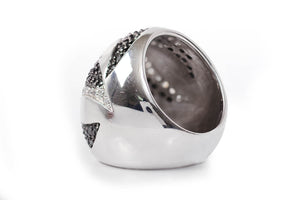 Anillo "HOJAS" de plata 925 con cuarzo (23810)