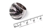 Cargar imagen en el visor de la galería, Anillo &quot;HOJAS&quot; de plata 925 con cuarzo (23810)
