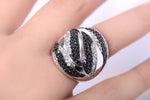 Cargar imagen en el visor de la galería, Anillo &quot;HOJAS&quot; de plata 925 con cuarzo (23810)
