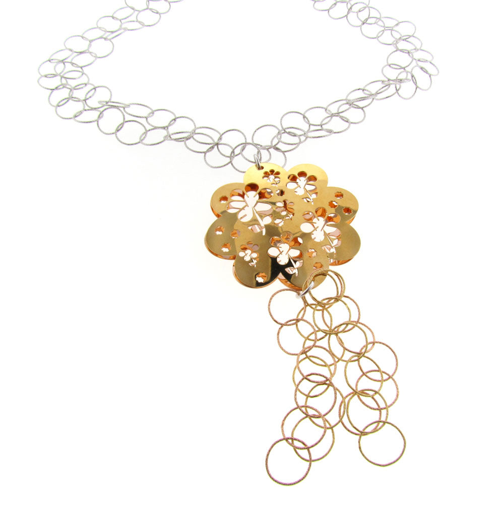 Gargantilla De Plata .925 Diseño Flor (M23913)