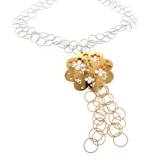 Gargantilla De Plata .925 Diseño Flor (M23913)