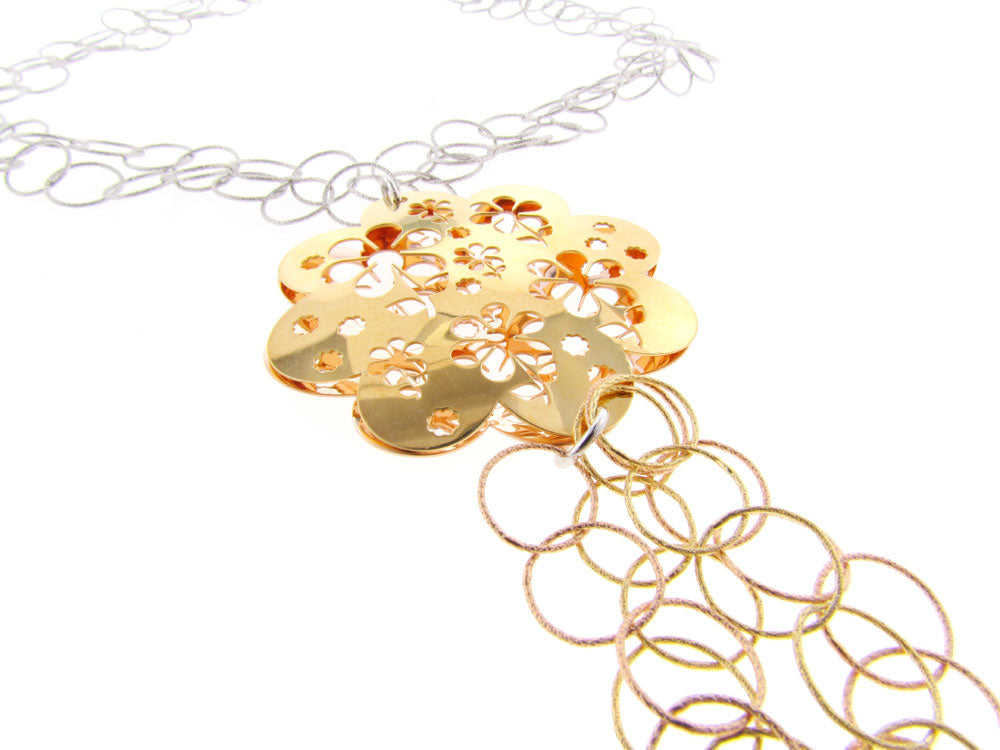 Gargantilla De Plata .925 Diseño Flor (M23913)