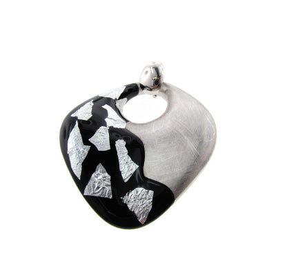 Dije "ROMBUS" plata .925 negro y blanco (23927)