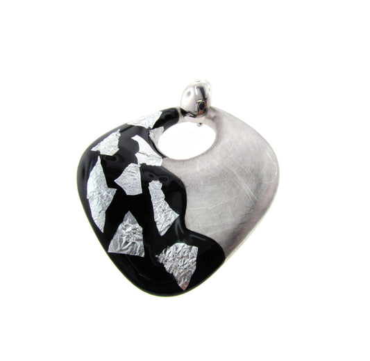 Dije "ROMBUS" plata .925 negro y blanco (23927)