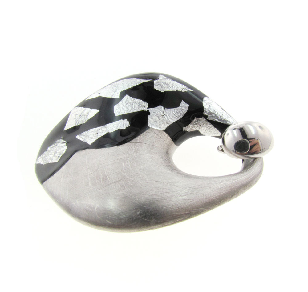 Dije "ROMBUS" plata .925 negro y blanco (23927)