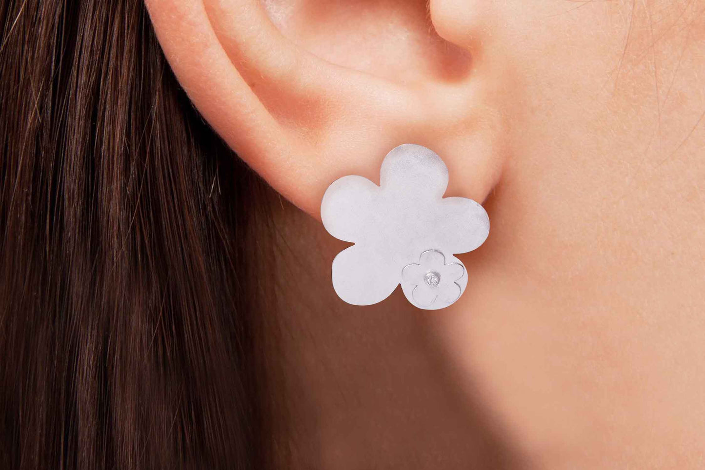 Aretes "FLOR" en plata 925 (23944)
