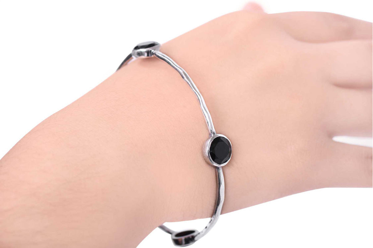 Brazalete "CUATRO ESTACIONES" plata .925 negro (25274)