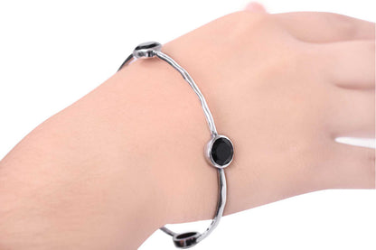 Brazalete "CUATRO ESTACIONES" plata .925 negro (25274)