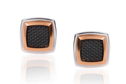 Mancuernas Square Platinados En Acero (25512)