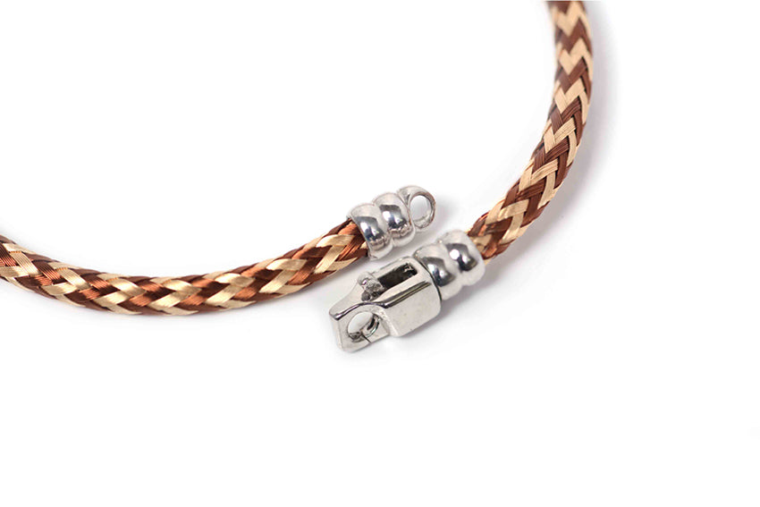 Brazalete "BRIAD" cable cafe y amarillo (25891)