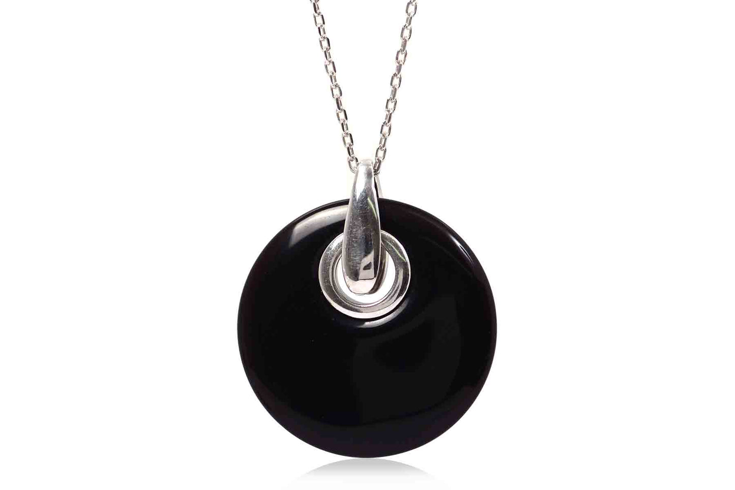 Collar "BLACK CRYSTAL" plata .925 largo (25905)