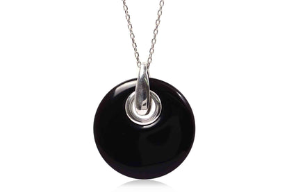 Collar "BLACK CRYSTAL" plata .925 largo (25905)