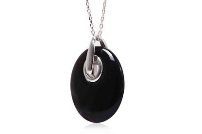 Collar "BLACK CRYSTAL" plata .925 largo (25905)