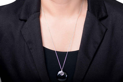 Collar "BLACK CRYSTAL" plata .925 largo (25905)