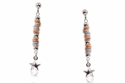 Aretes "WHITE STAR" en plata 925 (25930)
