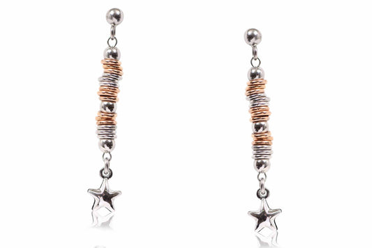 Aretes "WHITE STAR" en plata 925 (25930)