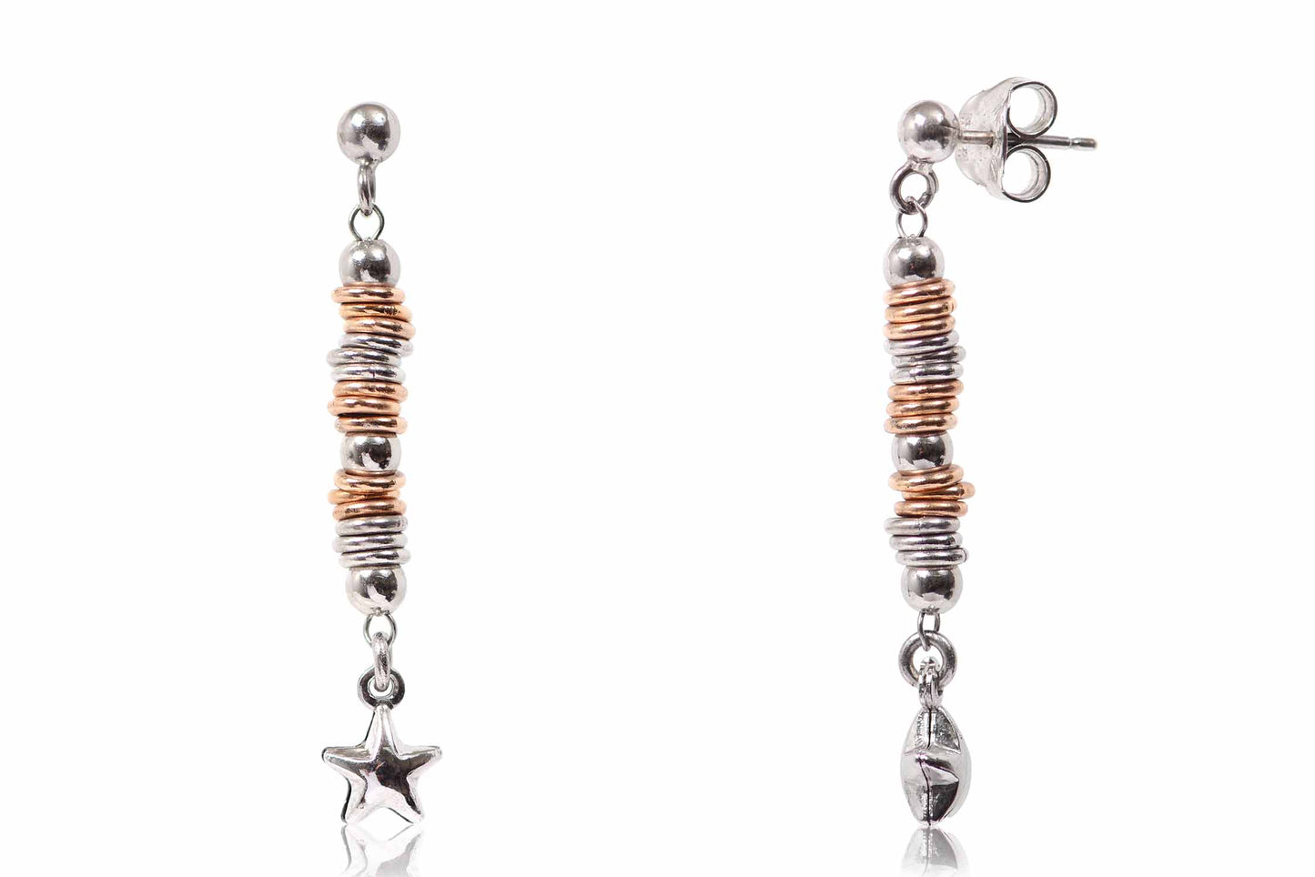 Aretes "WHITE STAR" en plata 925 (25930)