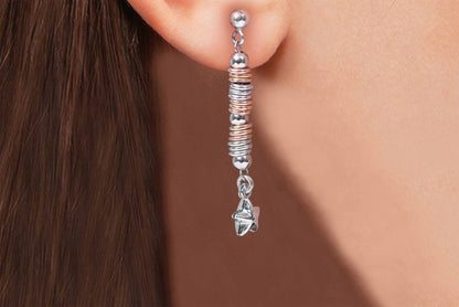 Aretes "WHITE STAR" en plata 925 (25930)