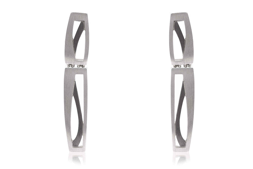 Aretes "DOBLE" plata 925 (26459)
