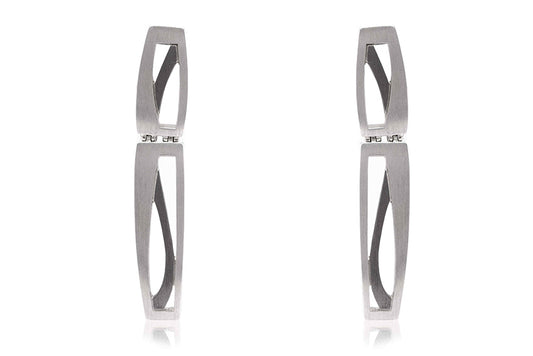 Aretes "DOBLE" plata 925 (26459)