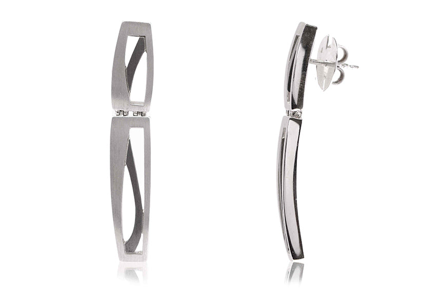 Aretes "DOBLE" plata 925 (26459)