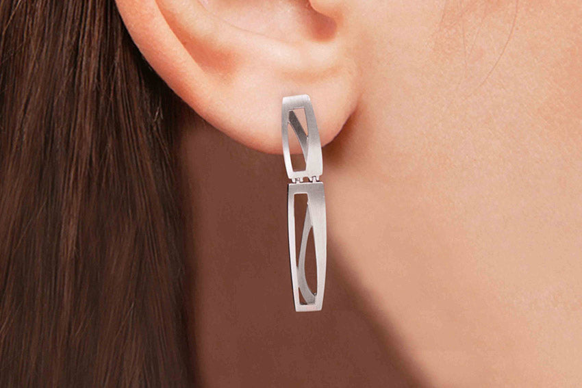 Aretes "DOBLE" plata 925 (26459)