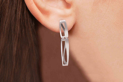 Aretes "DOBLE" plata 925 (26459)